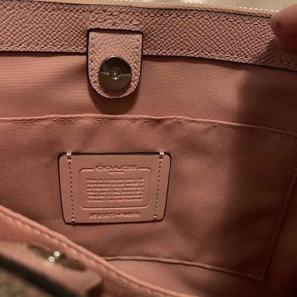 Coach Purse Pink Double Zip Satchel Crossbody - Picture 6 of 8